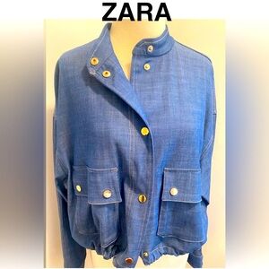 ZARA Bomber Jacket with Pockets - Size M (S) NEW